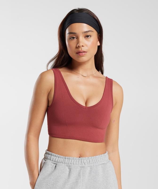 Gymshark Rest Day Seamless Bralette Sports Bras Rood | 01GXFRONI