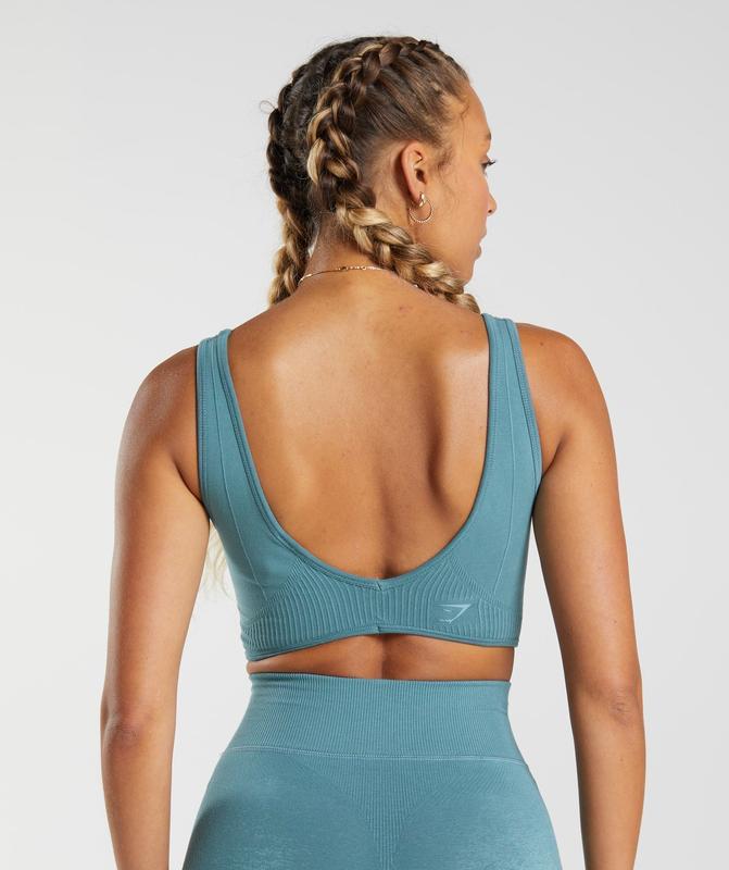 Gymshark Rest Day Seamless Bralette Sports Bras Blauw | 35WBNCYMK