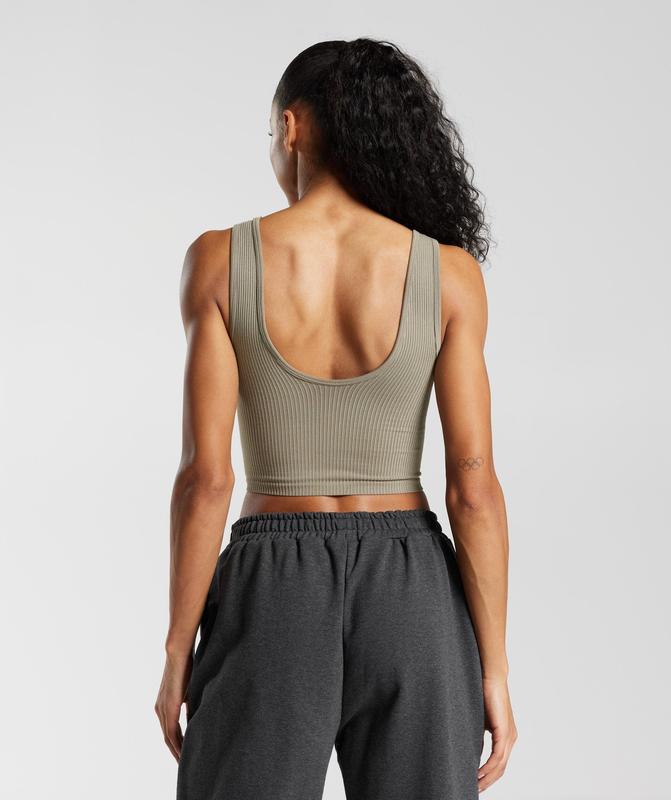 Gymshark Rest Day Seamless Midi Tank Tanktop Bruin | 08OTFPCZN