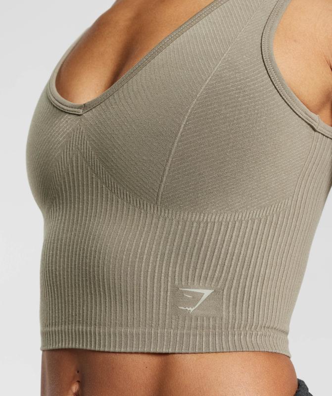 Gymshark Rest Day Seamless Midi Tank Tanktop Bruin | 08OTFPCZN