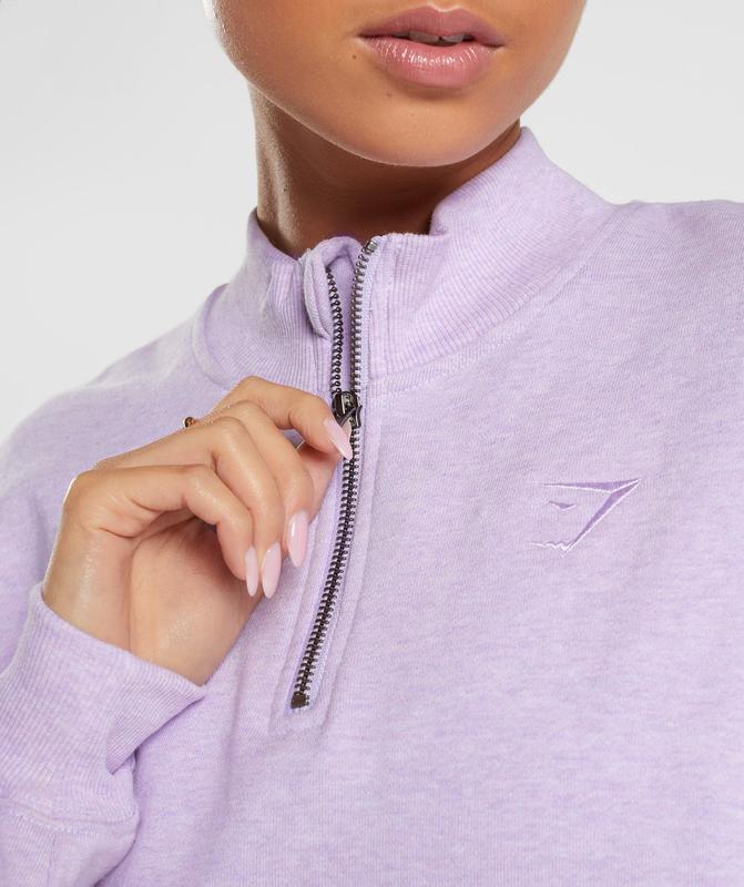 Gymshark Rest Day Sweats 1/2 Zip Pullover Pullovers Aura Lilac Marl | 80BRDCYNO