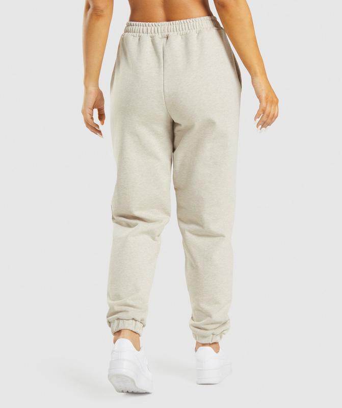 Gymshark Rest Day Sweats Joggers Broek Beige | 82KYEDSOT