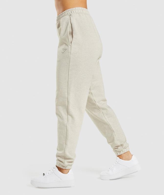 Gymshark Rest Day Sweats Joggers Broek Beige | 82KYEDSOT