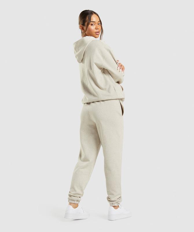 Gymshark Rest Day Sweats Joggers Broek Beige | 82KYEDSOT