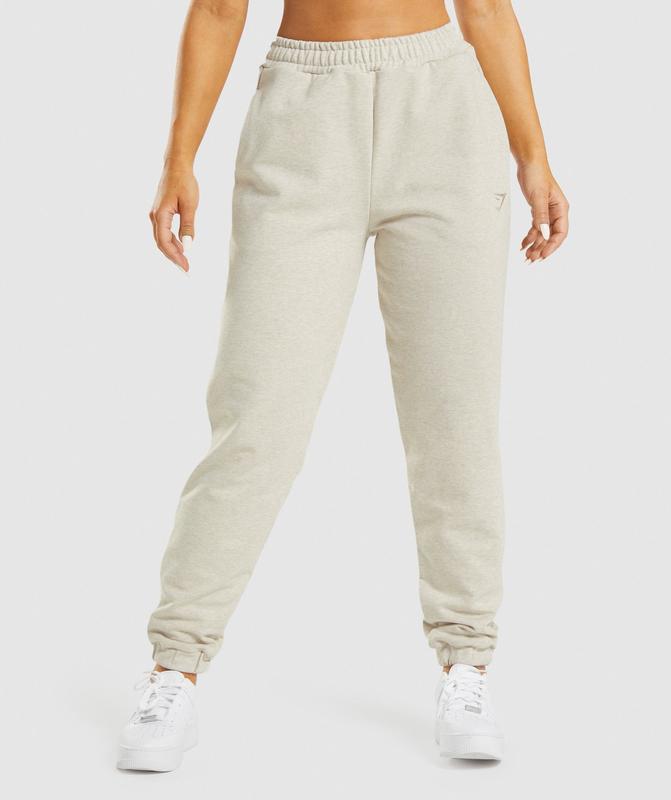 Gymshark Rest Day Sweats Joggers Broek Beige | 82KYEDSOT