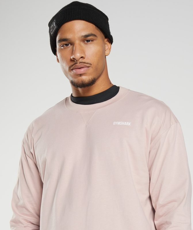 Gymshark Rest Day Sweats Long Sleeve T-Shirt Long Sleeve Top Dusty Taupe | 87EWTGBQN