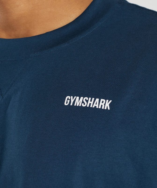 Gymshark Rest Day Sweats T-Shirt T-Shirts Donkerblauw | 18MISCWKO