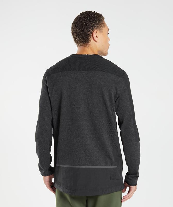 Gymshark Retake Crew Pullovers Zwart | 40KHBFQLU