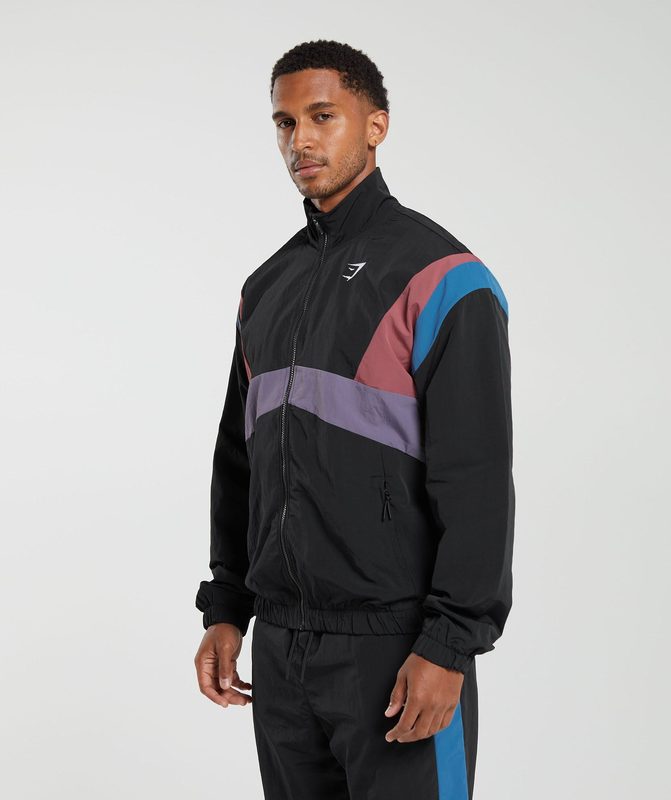 Gymshark Retro Track Jacket Jackets / Outerwear Black/Blue/Purple/Soft Berry | 52DAPKVEN