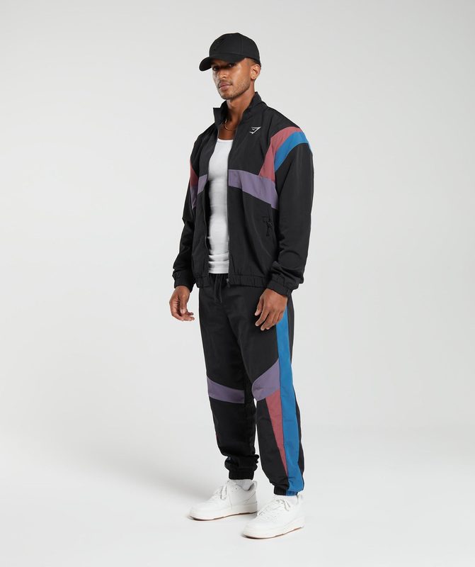 Gymshark Retro Track Jacket Jackets / Outerwear Black/Blue/Purple/Soft Berry | 52DAPKVEN