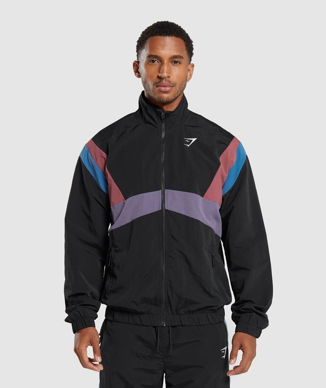 Gymshark Retro Track Jacket Jackets / Outerwear Black/Blue/Purple/Soft Berry | 52DAPKVEN