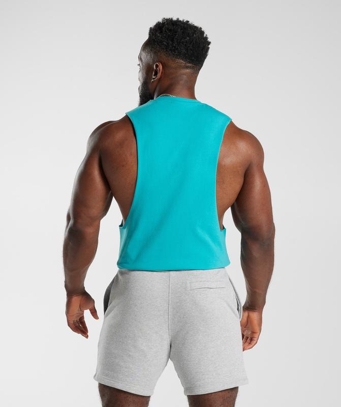 Gymshark Retrowave Drop Arm Tank Drop Armhole Tank Blauw | 37CLSWYEO