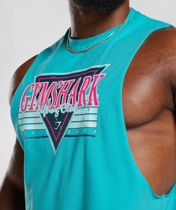 Gymshark Retrowave Drop Arm Tank Drop Armhole Tank Blauw | 37CLSWYEO