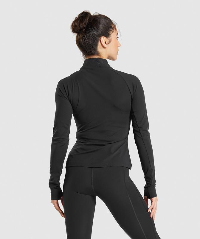 Gymshark Running 1/4 Zip Pullovers Zwart | 56TCZDIJN