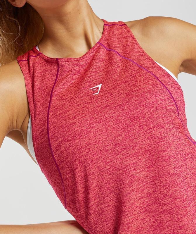 Gymshark Running Tank Sleeveless Top Roze | 06NFHPTWY