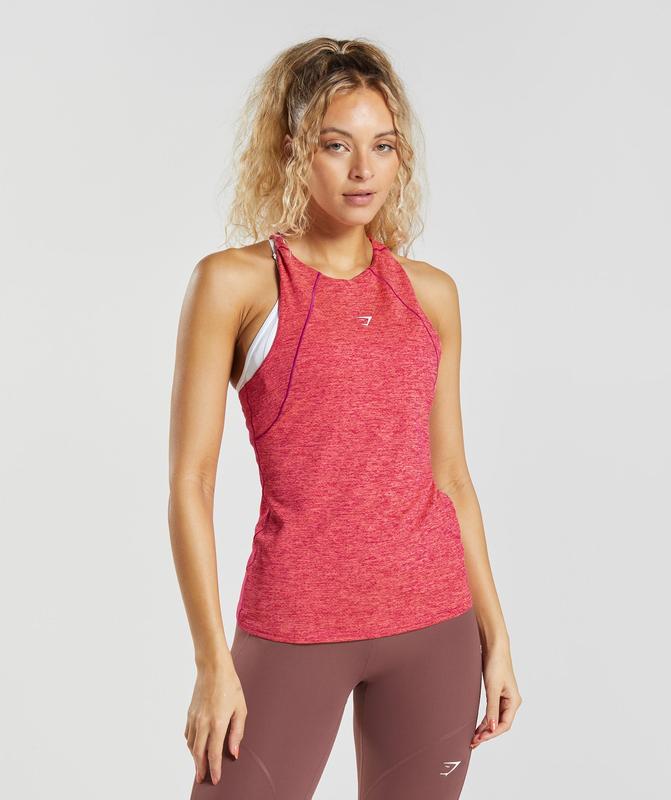 Gymshark Running Tank Sleeveless Top Roze | 06NFHPTWY