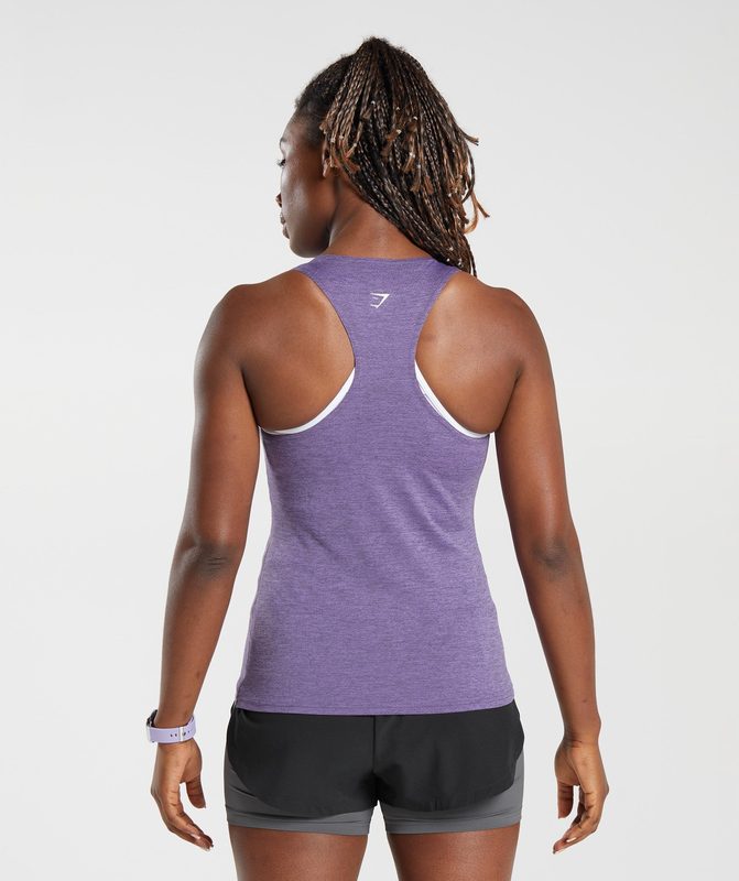 Gymshark Running Tank Tanktop Paars | 93ILWSZAT