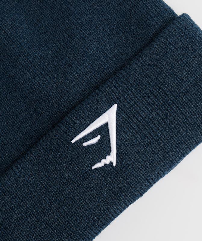 Gymshark Sharkhead Beanie Beanies Donkerblauw | 41TKEYAML