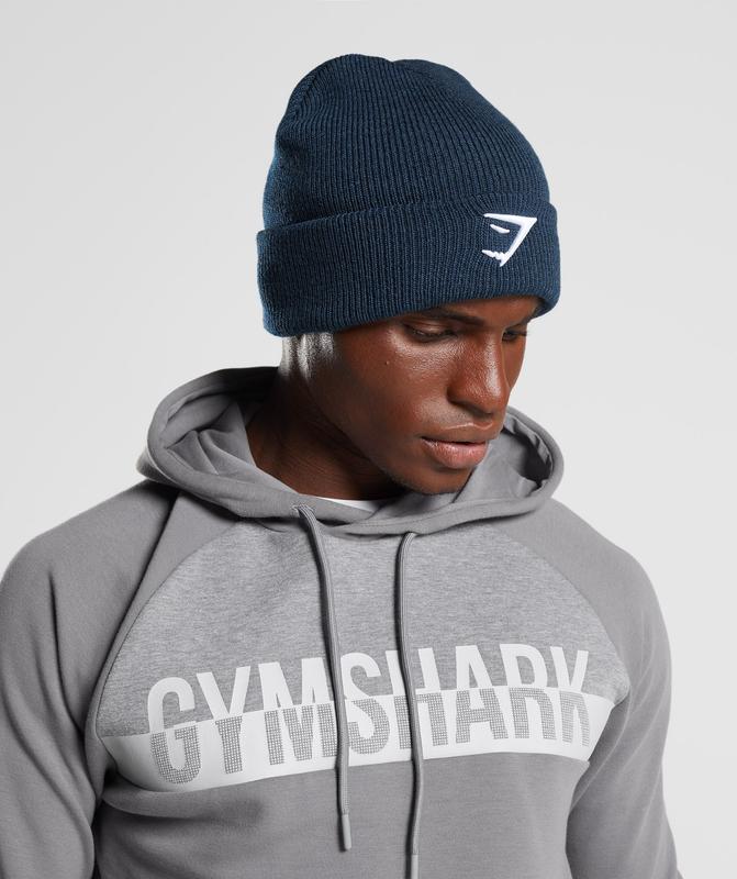 Gymshark Sharkhead Beanie Beanies Donkerblauw | 41TKEYAML