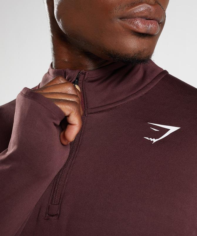 Gymshark Sport 1/4 Zip Pullovers Bordeaux | 45RSUJQMC