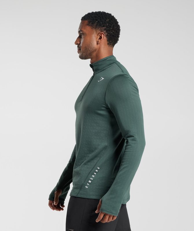 Gymshark Sport 1/4 Zip Pullovers Groen | 82PKZIDTW