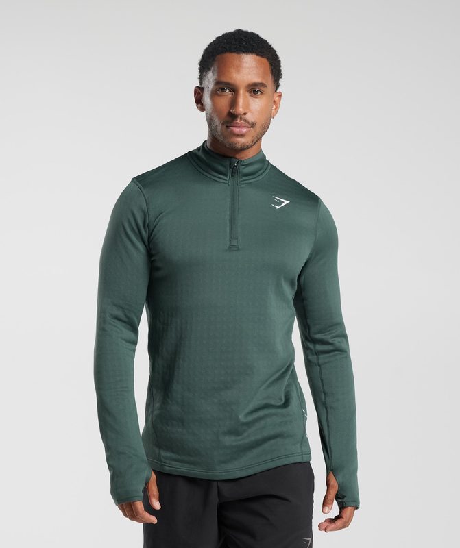 Gymshark Sport 1/4 Zip Pullovers Groen | 82PKZIDTW