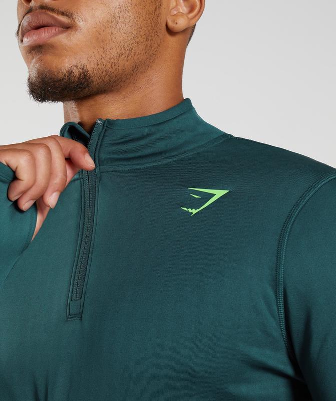 Gymshark Sport 1/4 Zip Pullovers Winter Teal | 01POSQIRF