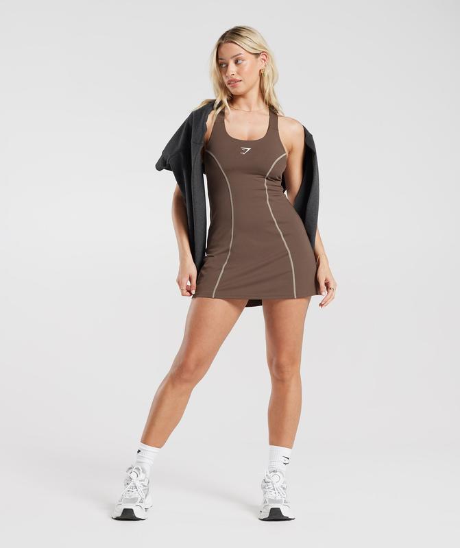 Gymshark Sport Dress Jurk Beige | 98LVUKEAB