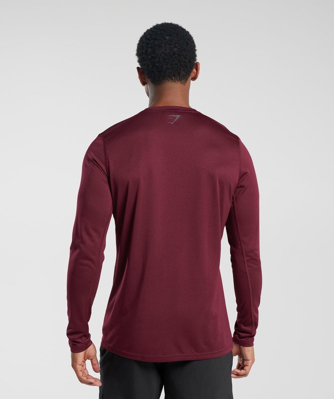 Gymshark Sport Long Sleeve T-Shirt Long Sleeve Top Plum Pink/Black Marl | 38ASPIZQH