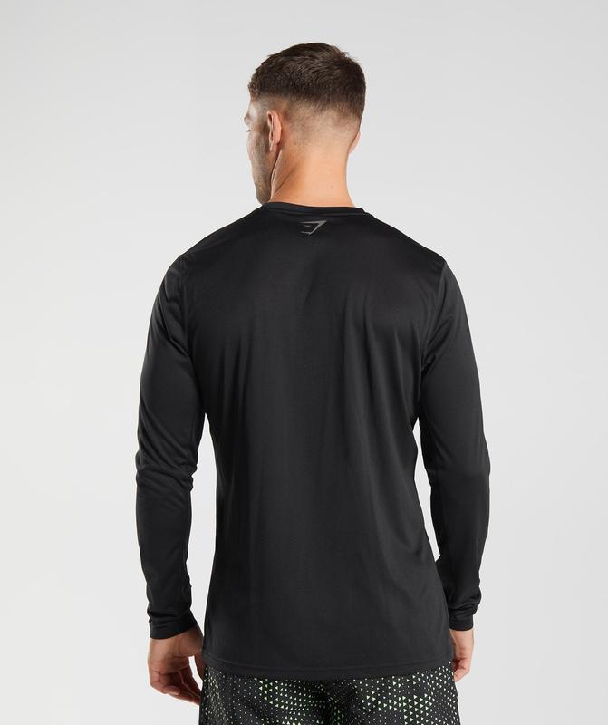 Gymshark Sport Long Sleeve T-Shirt Long Sleeve Top Black/Black Marl | 10BUHPIVF