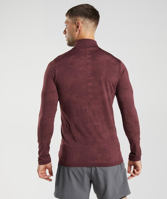 Gymshark Sport Seamless 1/4 Zip Pullovers Rood | 89HQCDPTY