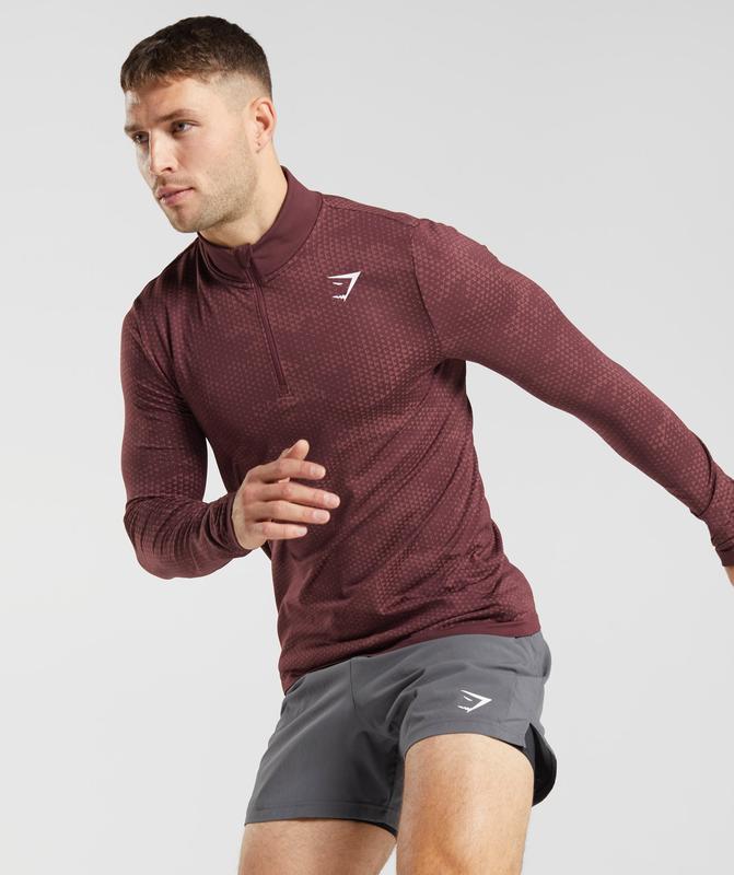 Gymshark Sport Seamless 1/4 Zip Pullovers Rood | 89HQCDPTY