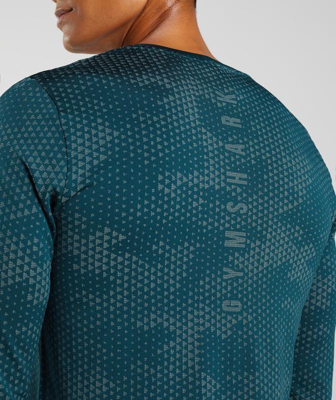 Gymshark Sport Seamless Long Sleeve T-Shirt Long Sleeve Top Blauw | 56TFUERZV