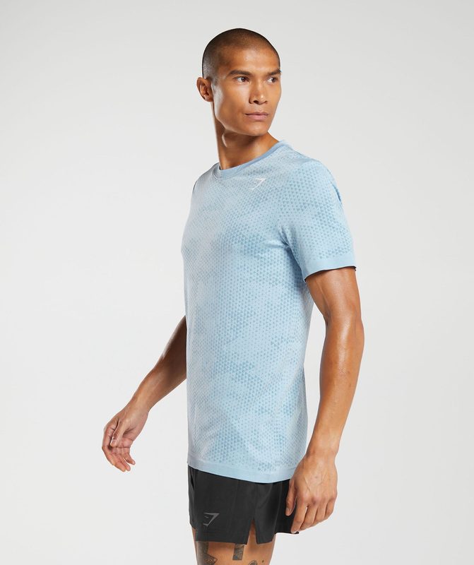 Gymshark Sport Seamless T-Shirt T-Shirts Blauw | 96RSTAUYW