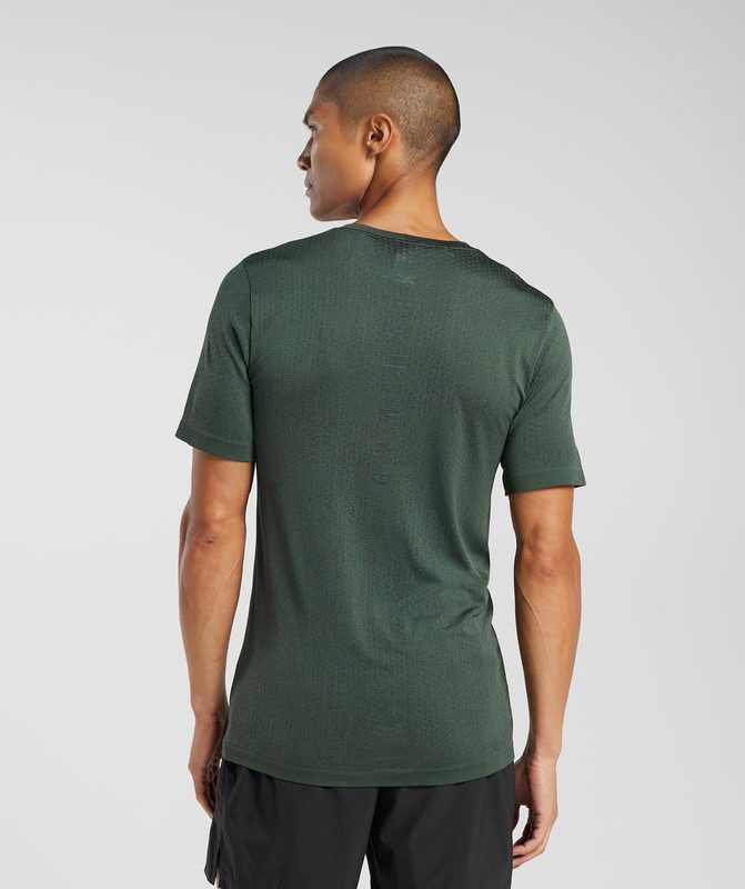 Gymshark Sport Seamless T-Shirt T-Shirts Fog Green/Black | 52UMCNIJT