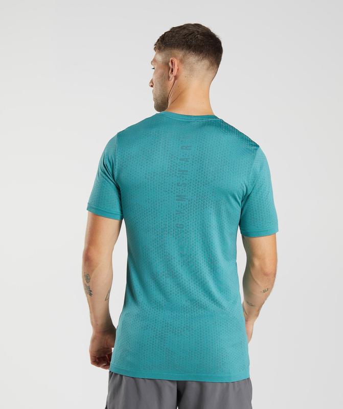 Gymshark Sport Seamless T-Shirt T-Shirts Slate Blue/Winter Teal | 91ZIXKTOL