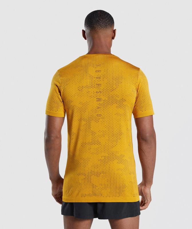 Gymshark Sport Seamless T-Shirt T-Shirts Turmeric Yellow/Black | 90QKFYLIC