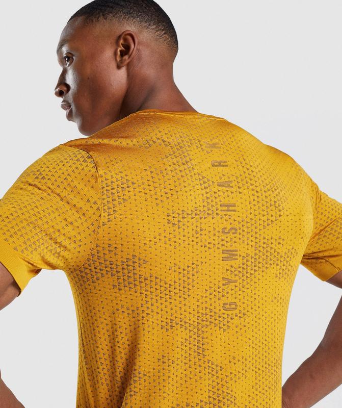 Gymshark Sport Seamless T-Shirt T-Shirts Turmeric Yellow/Black | 90QKFYLIC