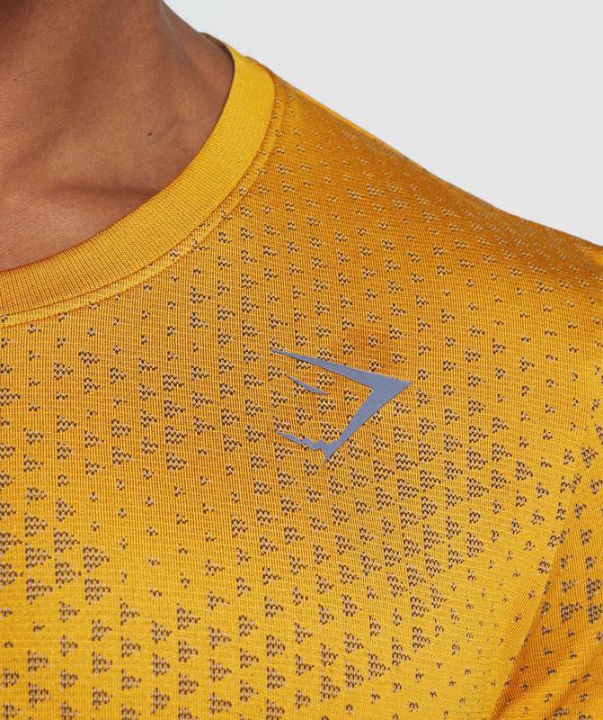 Gymshark Sport Seamless T-Shirt T-Shirts Turmeric Yellow/Black | 90QKFYLIC