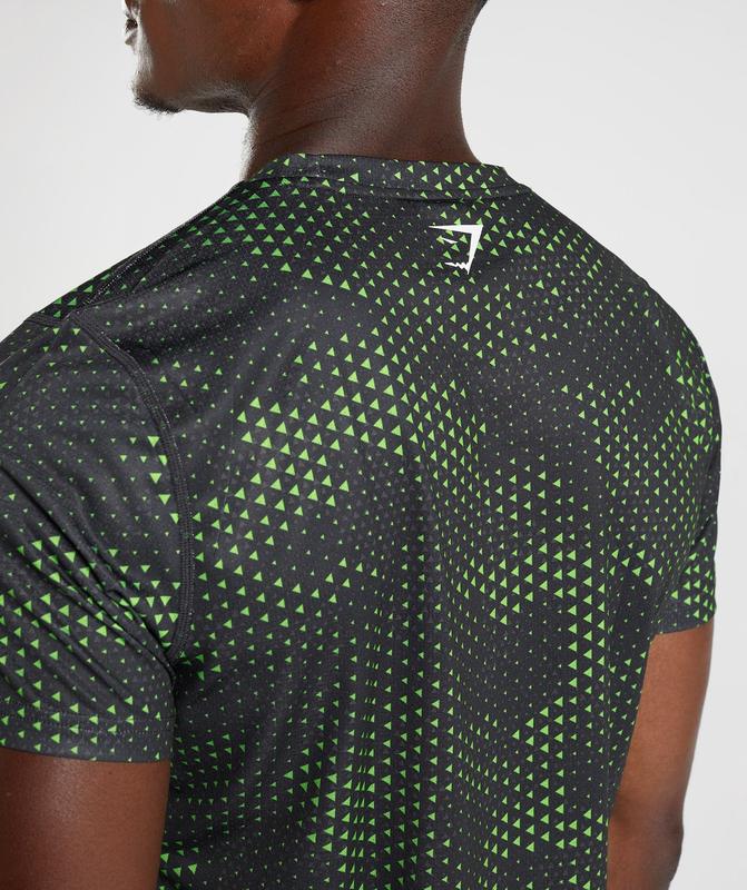 Gymshark Sport T-Shirt T-Shirts Fluo Lime Print | 78FMVWQRL