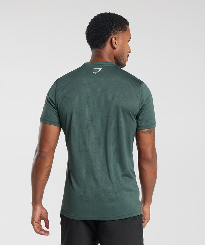 Gymshark Sport T-Shirt T-Shirts Fog Green/Black Marl | 69LJIWTHG