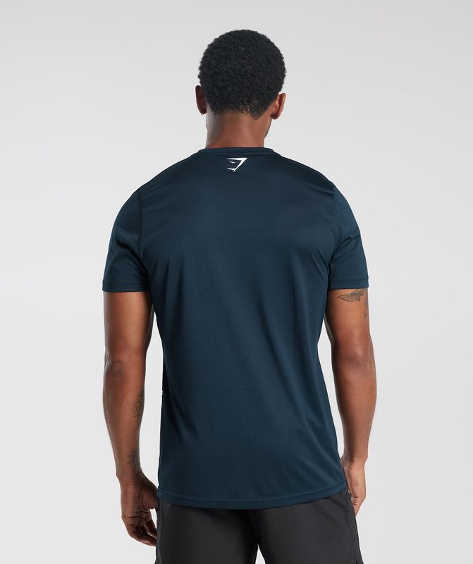 Gymshark Sport T-Shirt T-Shirts Navy/Black Marl | 50EHGMCOI