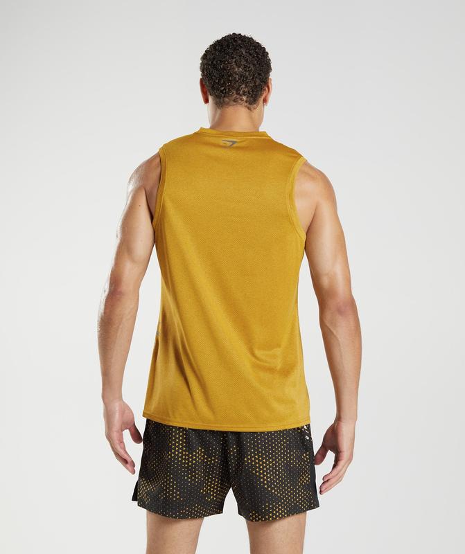 Gymshark Sport Tank Tanktop Turmeric Yellow/Black Marl | 80YKMIDEX