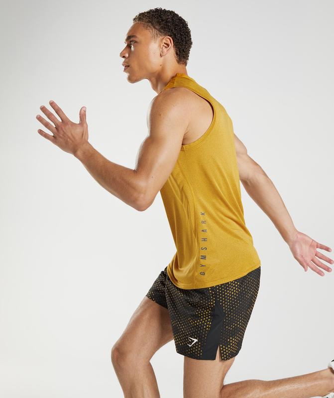 Gymshark Sport Tank Tanktop Turmeric Yellow/Black Marl | 80YKMIDEX