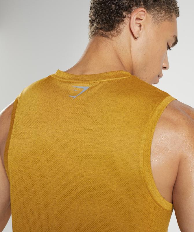 Gymshark Sport Tank Tanktop Turmeric Yellow/Black Marl | 80YKMIDEX