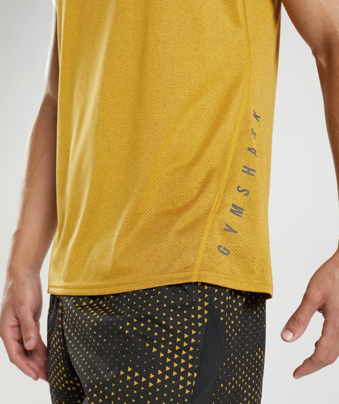 Gymshark Sport Tank Tanktop Turmeric Yellow/Black Marl | 80YKMIDEX