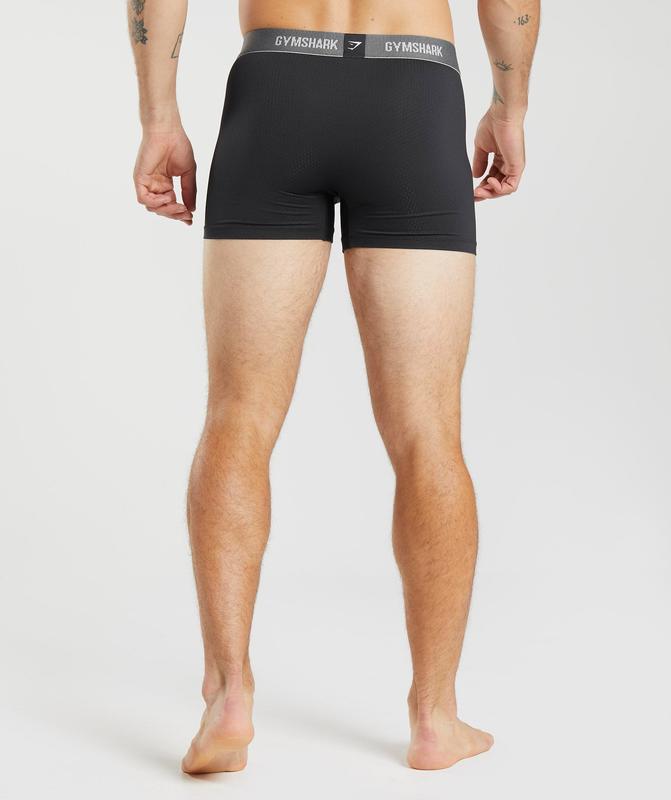 Gymshark Sports Tech Boxers 2Pk Ondergoed Zwart | 49VWEJQMC