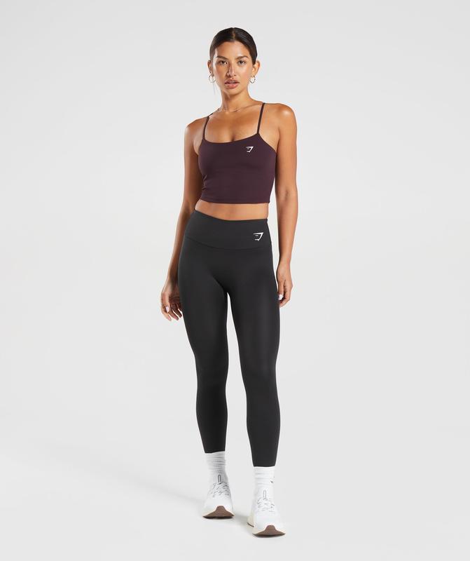 Gymshark Strappy Crop Cami Tank Tanktop Bruin | 46AJCLRXB