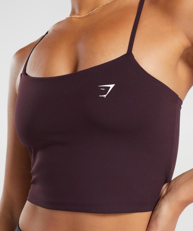 Gymshark Strappy Crop Cami Tank Tanktop Bruin | 46AJCLRXB