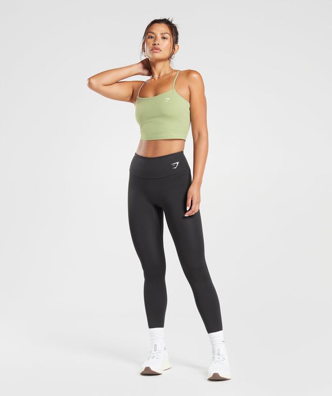 Gymshark Strappy Crop Cami Tank Tanktop Lichtgroen | 94IWYUNTC